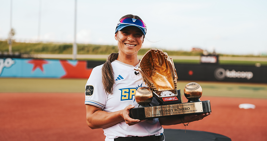 Sydney Romero of the Oklahoma City Spark was named the first-eve Rawlings Gold Glove Award