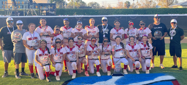 The Firecrackers 12U - Villegas team after winning the PGF Platinum 12U title
