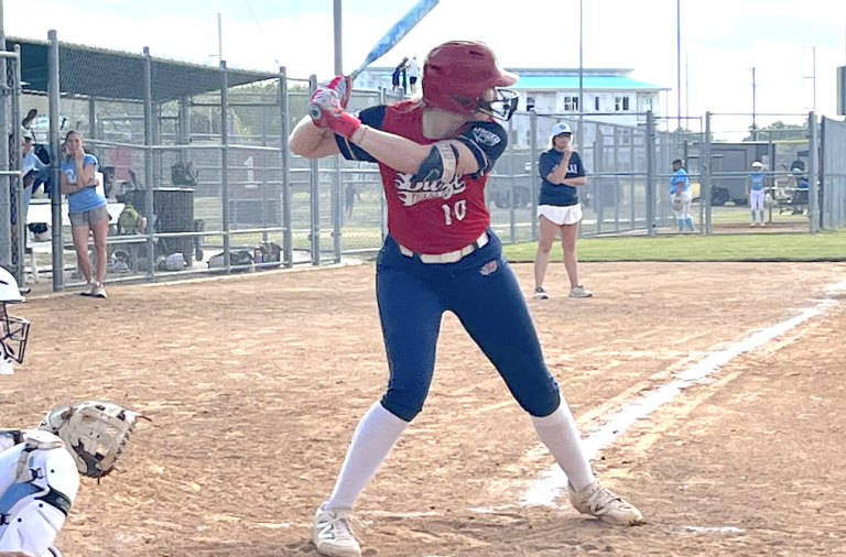Macee Walters at the plate this weekend at the Texas Blaze Jamboree. The outstanding 2029 1B is one of the top power hitters in her class and will see her recruiting explode over the next year