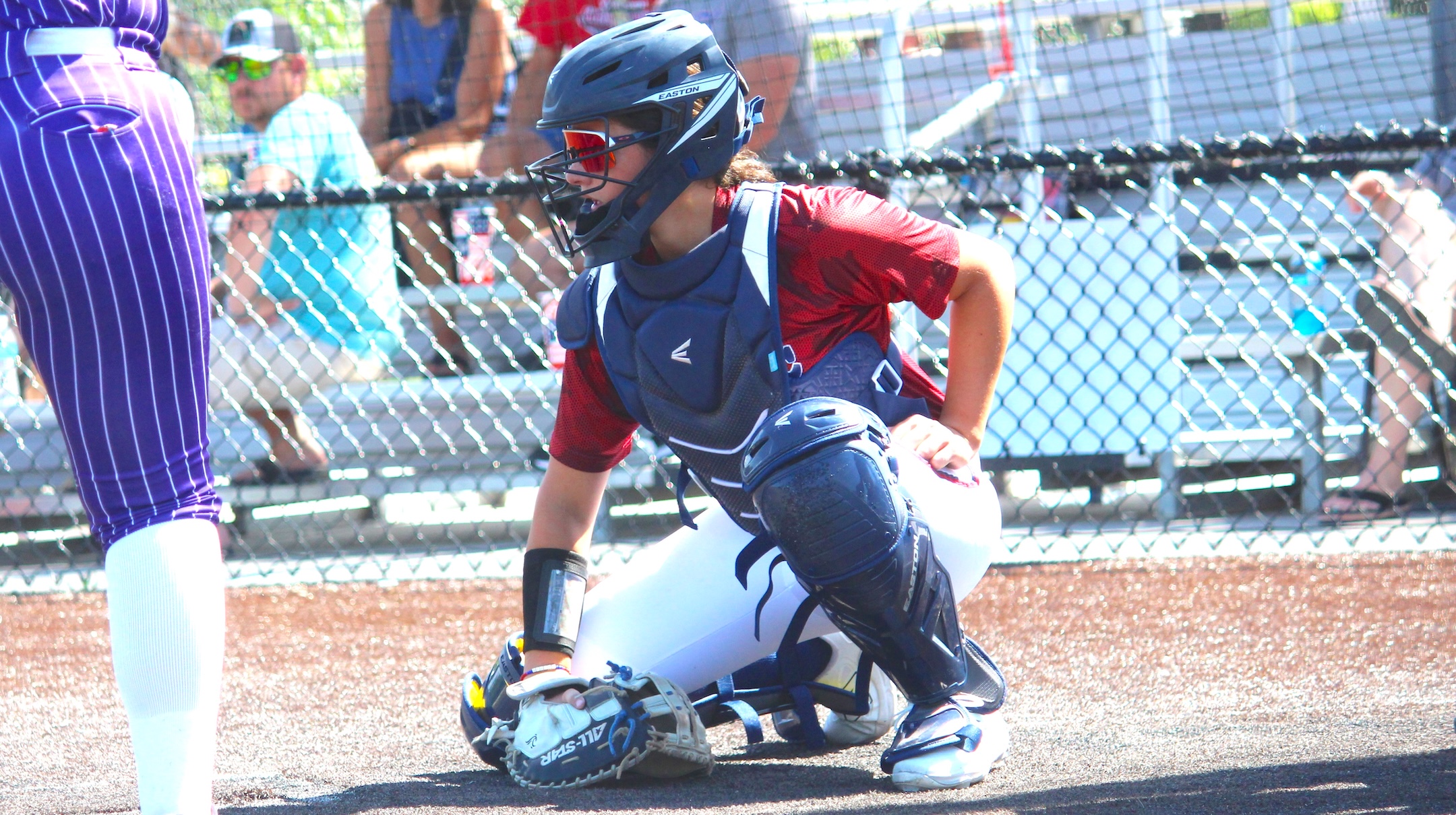 Maddie Bittman behind the plate